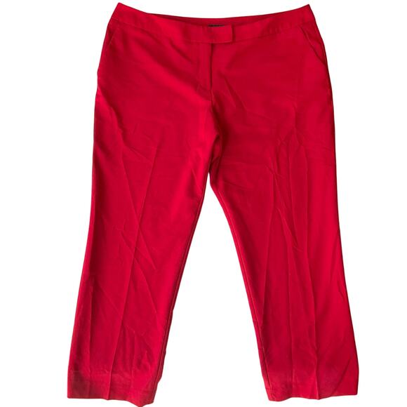 Worthington Women Formal Pants size 18 US High Rise Modern Fit Slim Leg Red - Picture 1 of 11